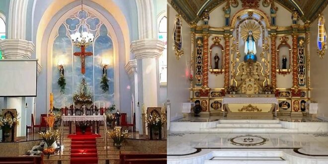 Altares principais do Santuário Diocesano e da Paróquia N.S das Graças